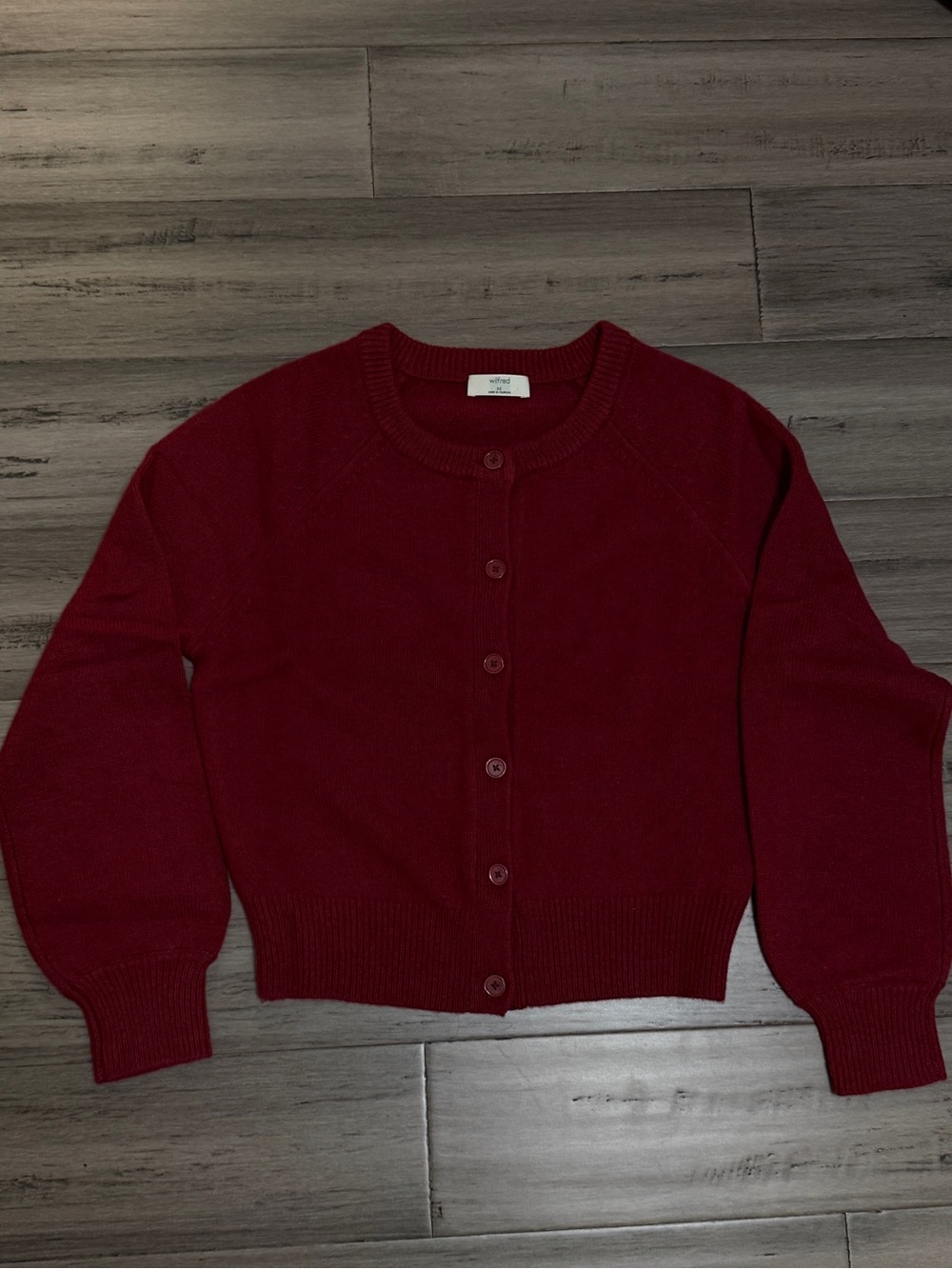 Aritzia Wilfred Free Women’s maroon cardigan